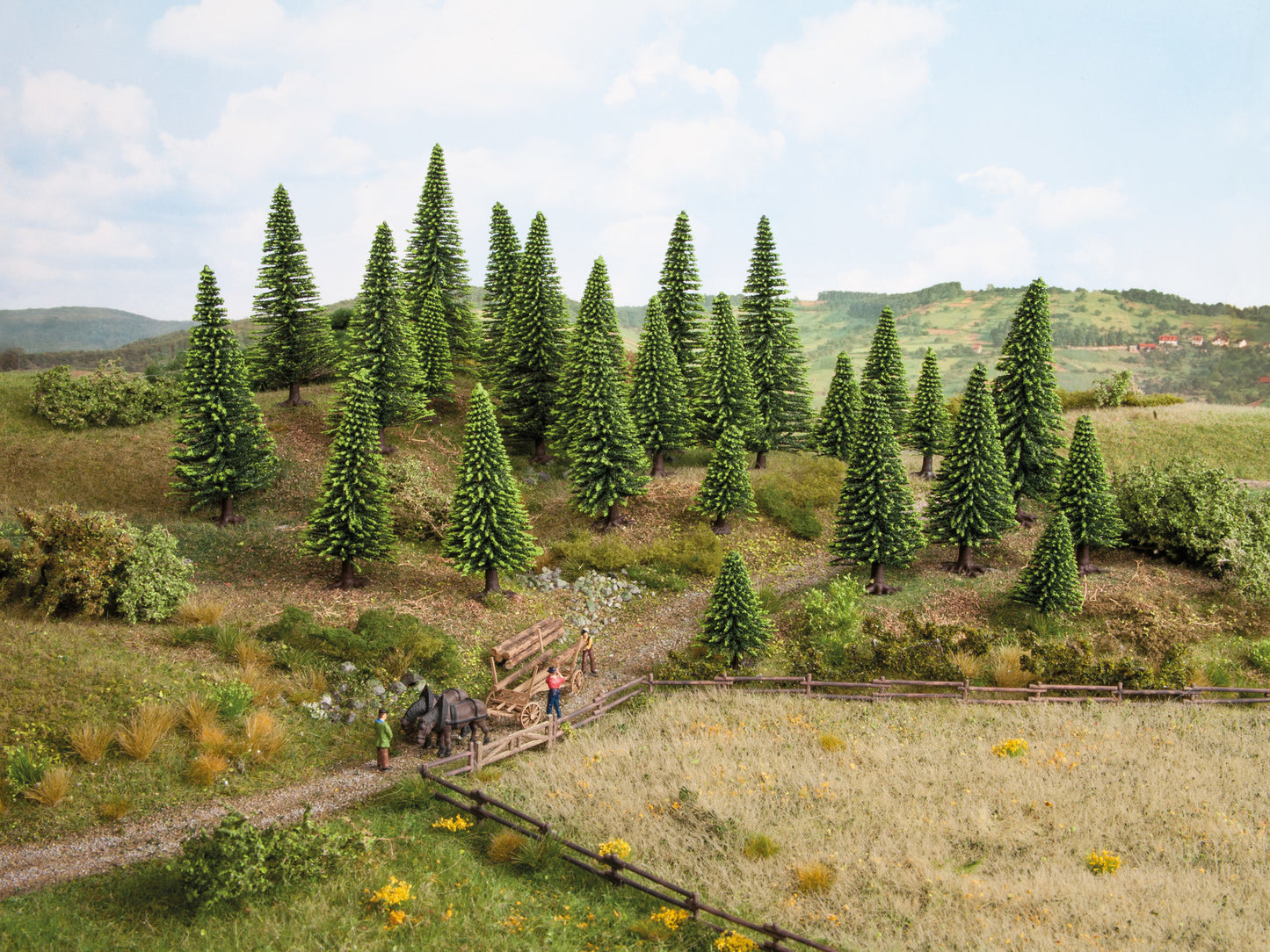 Noch 26826: Model Spruce Trees 50 pieces, 5 - 14 cm high (H0,TT)