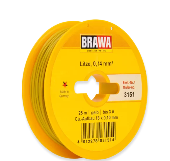 Brawa 3151: Wire 0.14 mm, yellow