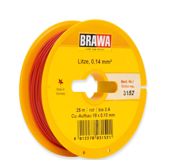 Brawa 3152: Wire 0.14 mm, red