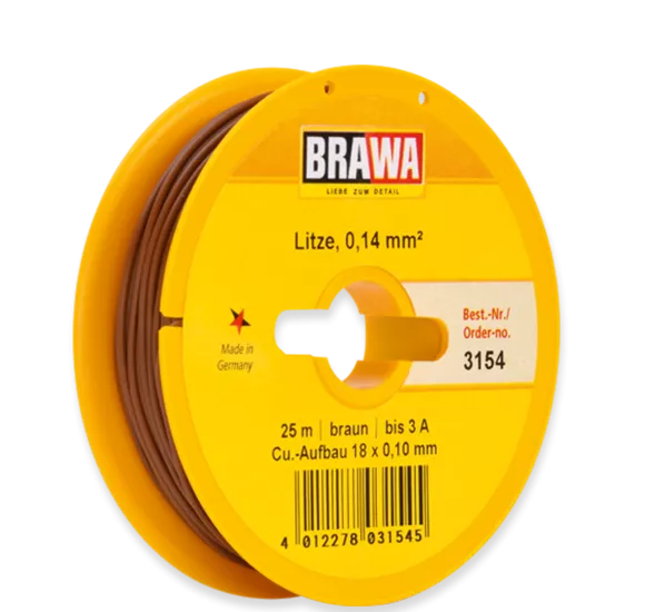 Brawa 3154: Wire 0.14 mm, brown