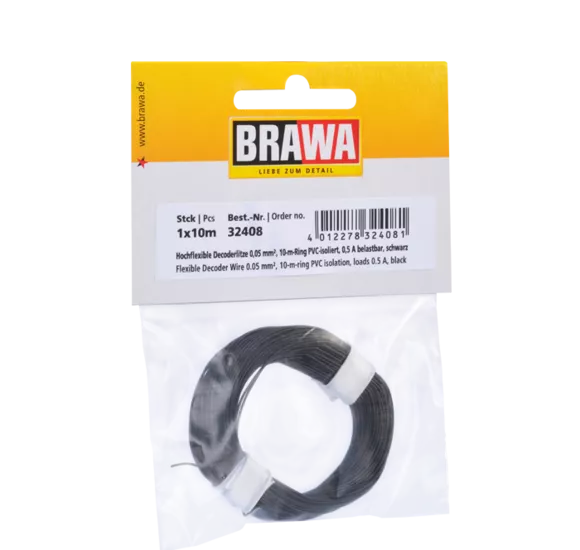 Brawa 32409: Flexible Decoder Wire, 0.05 mm, white