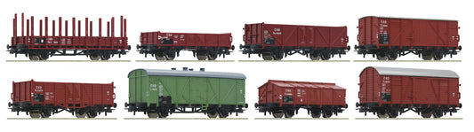 Roco 44001: 8-piece set freight wagons, CSD