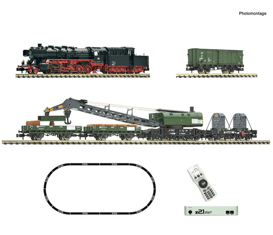 Fleischmann 5170004: z21 start digital set: Steam locomotive class 051 with crane train, DB