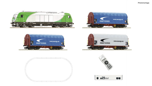 Roco 5190001: z21 start digital set: Diesel locomotive ER 20 of the SETG with freight train
