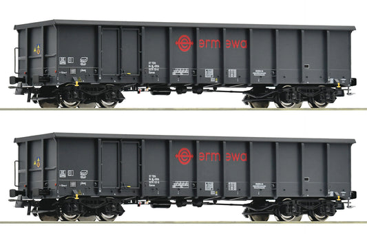 Roco 76001: 2-piece set: Open goods wagons, Ermewa