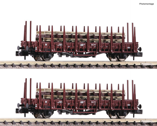Fleischmann 825805: 2-piece set: Stake wagons, DR