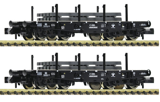 Fleischmann 845608: 2-piece set: Heavy-duty f lat wagons, NS